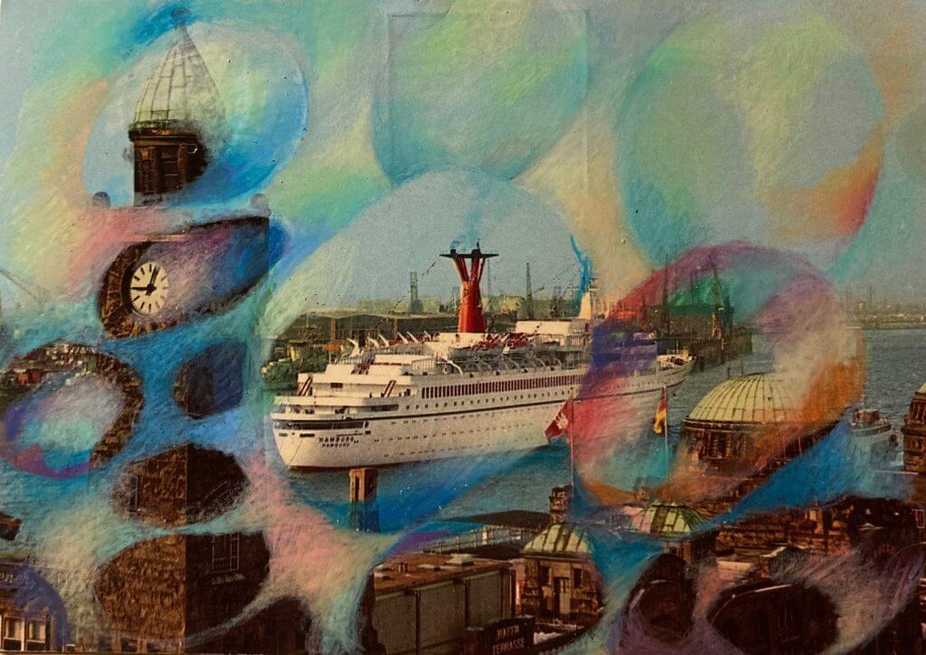 Bizarre Fahrt, 2021, 10x15, Übermalung