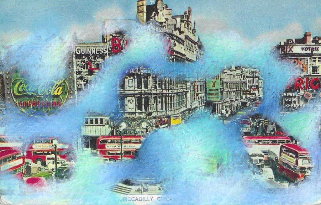 Übermalte Postkarte, 2022