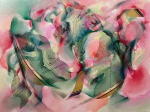 Bizarrium, 2021, 60x80, Collage/Öl/Lw