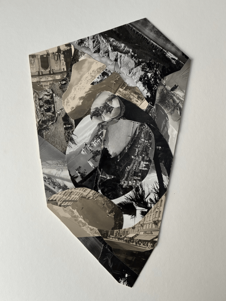 Sabine Schneider, Falling Worlds, 2026, Collage 20x19 cm